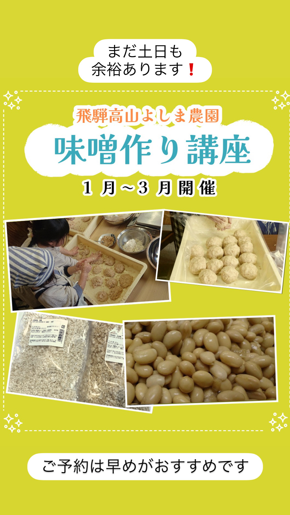 無農薬味噌作り、ワークショップ